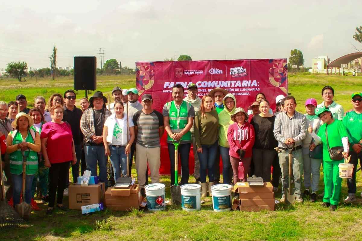 Roberto Solís impulsa la transformación de Huejotzingo con mega faena comunitaria en Pase de los Sauces