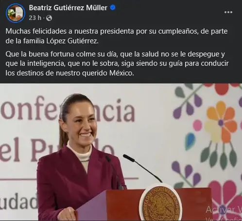 ¿Se equivocó? Así Beatriz Gutiérrez Müller felicitó a Sheinbaum