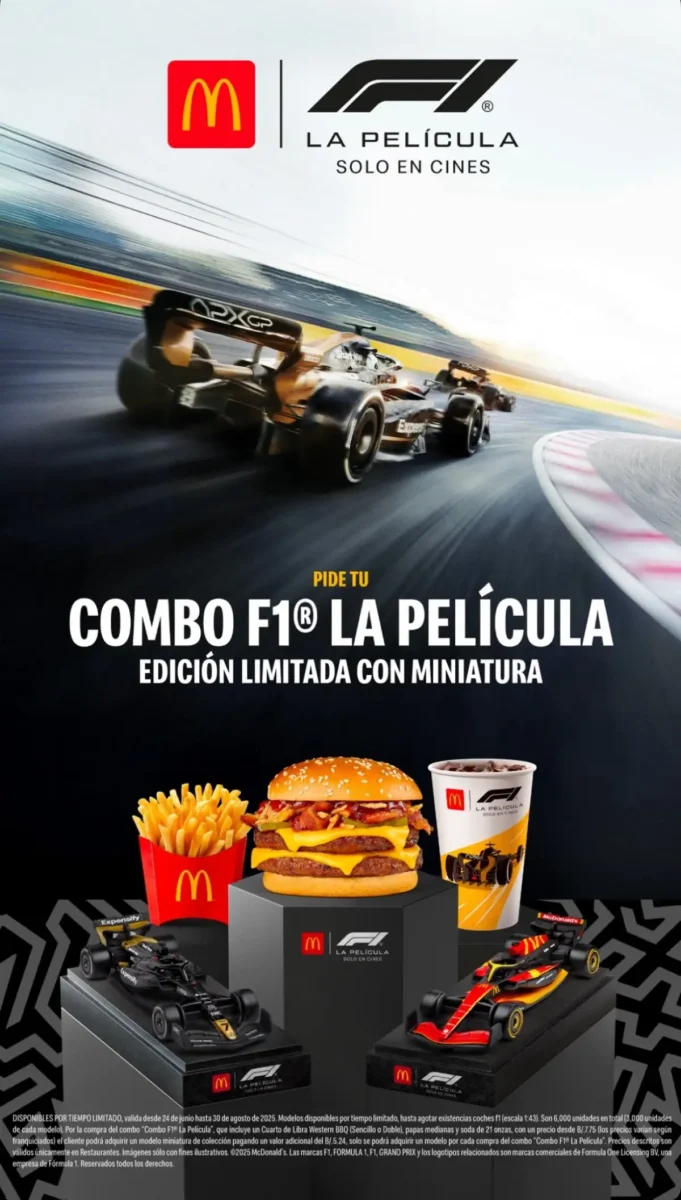 Cuánto cuesta y qué incluye el combo F1 de McDonald’s para los amantes de la Fórmula 1