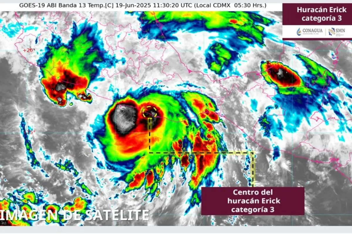 Huracán Erick toca tierra en Oaxaca como categoría 3 y causa inundaciones 1 huracán Erick tocó tierra en Oaxaca como categoría 3