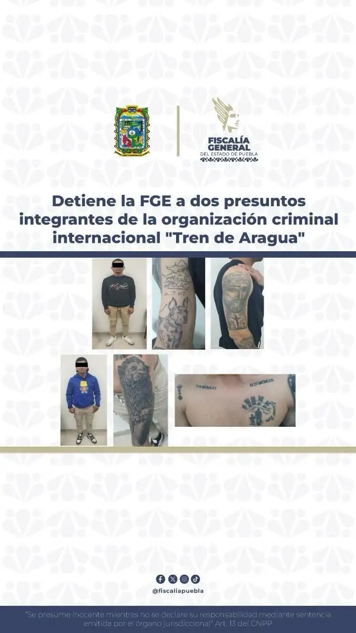 Integrantes del Tren de Aragua en Puebla son detenidos