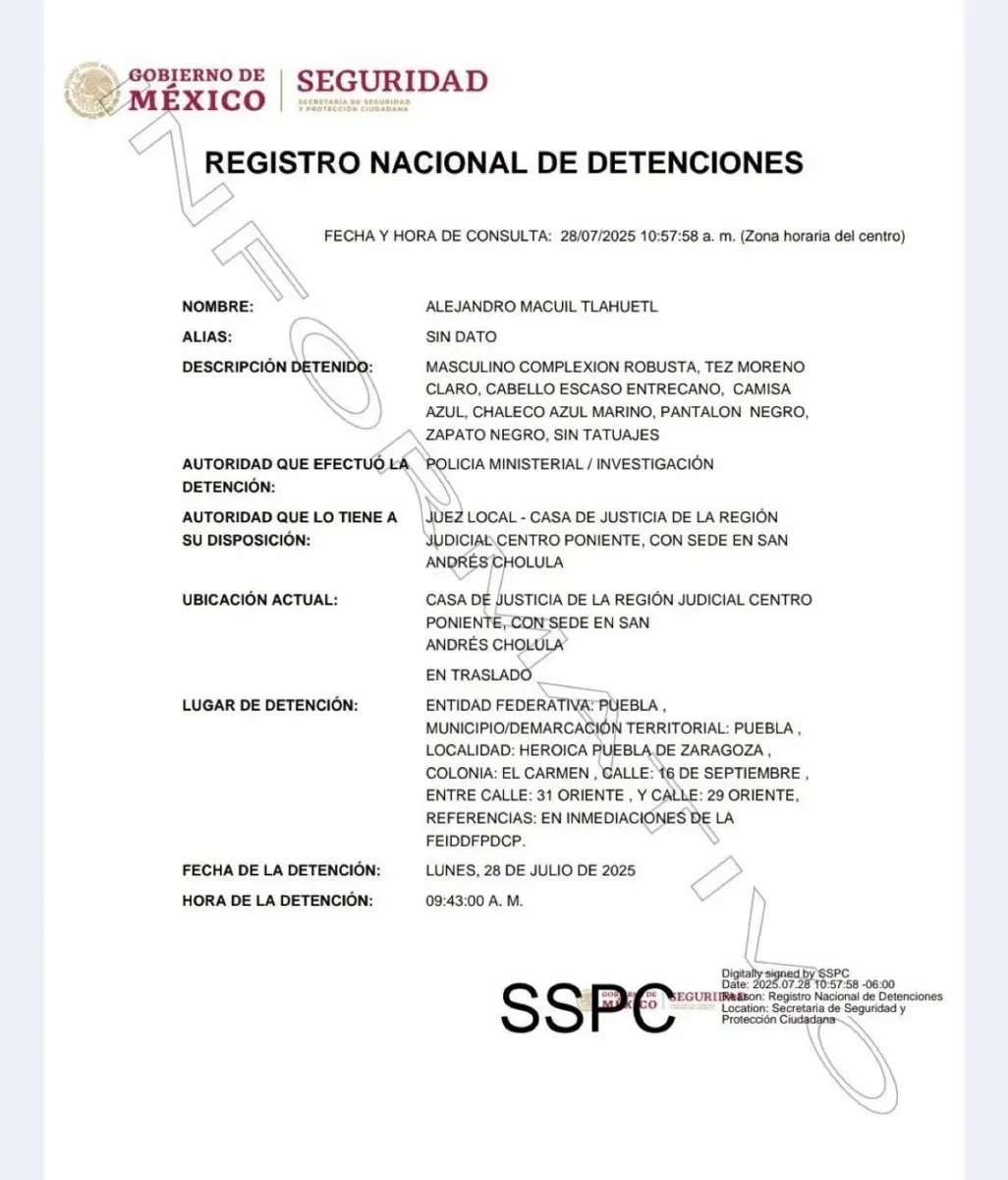 Cae mando de la Fiscalía vinculado desaparecidos en Puebla