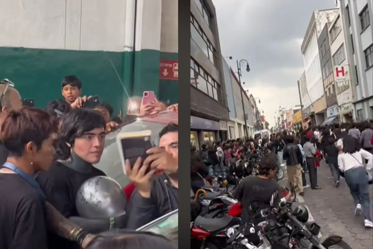 Firma de autógrafos de “El Chispas” en el zócalo de Puebla se sale de control terminan en estacionamiento