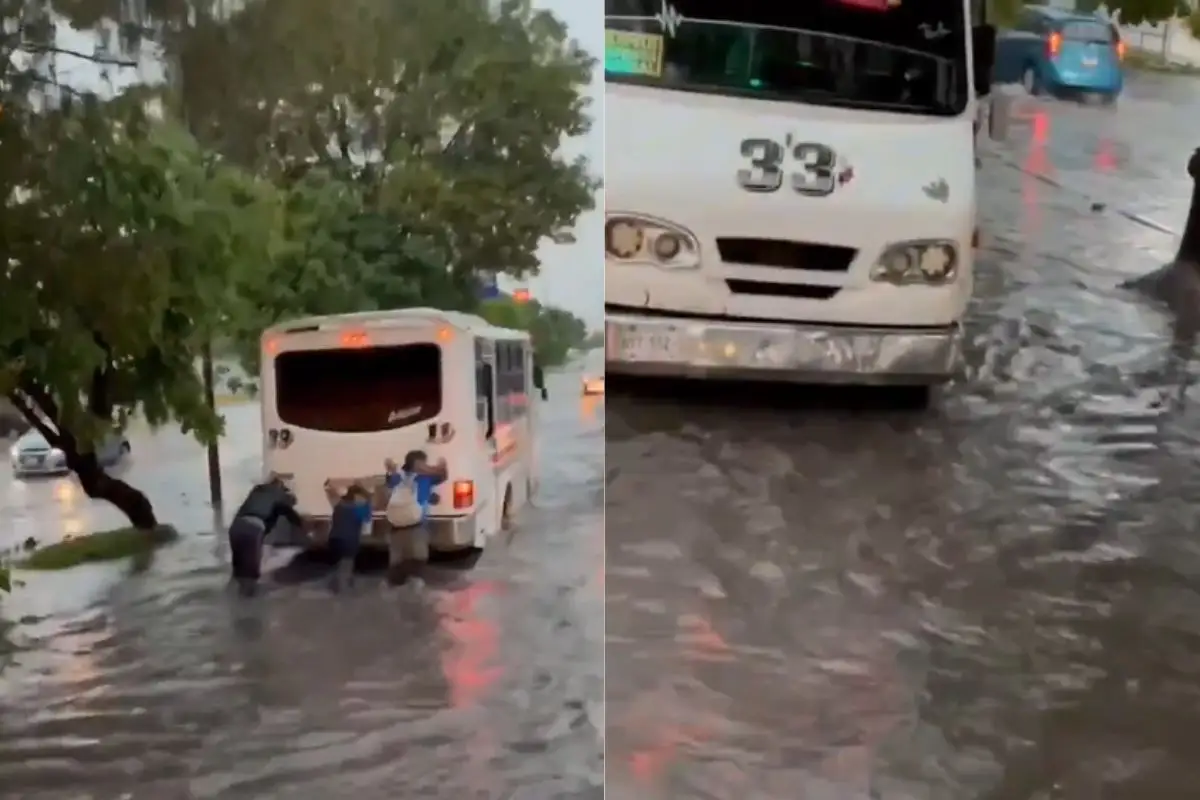 Fuerte tromba inunda Avenida Las Torres; unidad del transporte público queda varada (VIDEO) 1 Fuerte tromba inunda Avenida Las Torres