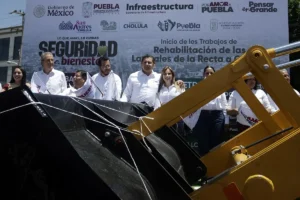 Inicia rehabilitación de laterales de la Recta a Cholula; Pemex donará otros 60 mdp en pétreos