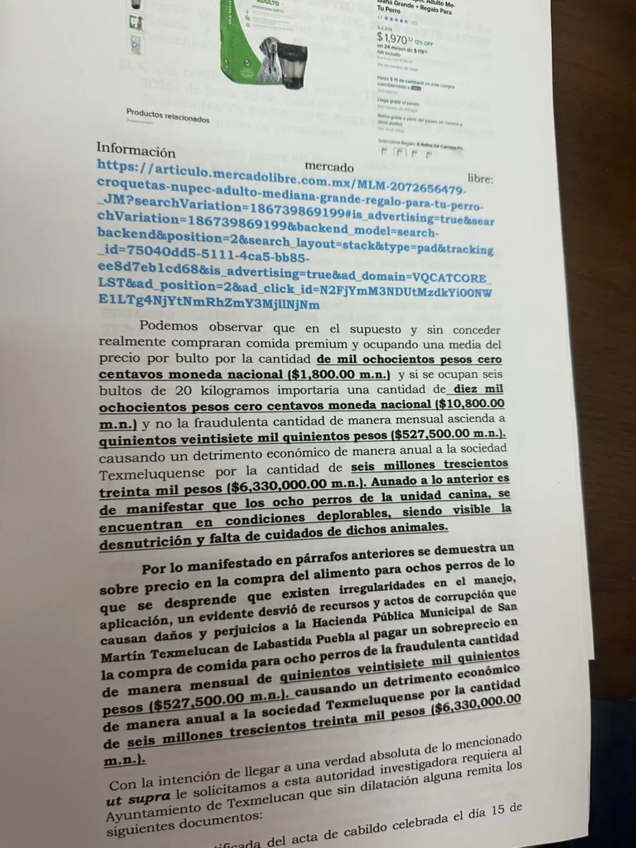 Juan Manuel Alonso edil de Texmelucan gasta más de medio millón de pesos mensuales en alimentar a ocho perros K-9