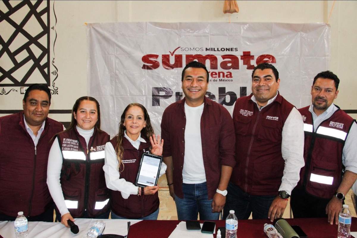 Roberto Solís lidera jornada de afiliación de Morena en Huejotzingo para fortalecer el segundo piso de la 4T