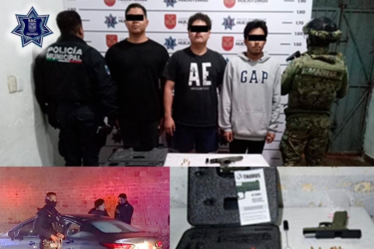 SSC implementa operativos exitosos en Huejotzingo- detiene a seis personas, asegura armas y droga 