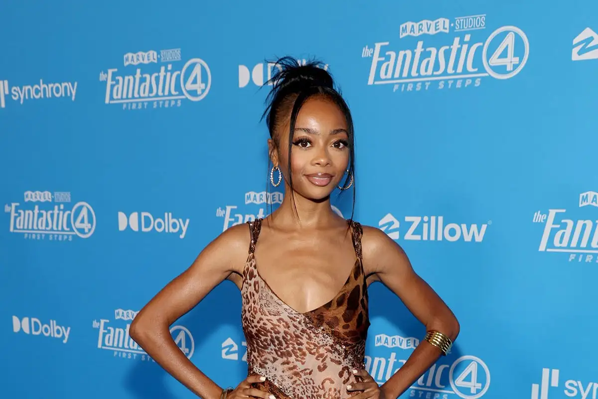 Skai Jackson deslumbra en el estreno de Los Cuatro Fantásticos: Primeros Pasos 1 Skai Jackson deslumbra en el estreno de Los Cuatro Fantásticos
