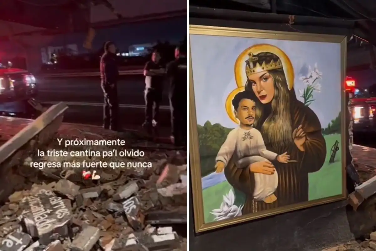 (VIDEO) Camioneta se estrella contra cantina, pero altar de Santa Belinda sobrevive 1 Altar de Santa Belinda sobrevive al impacto de camioneta