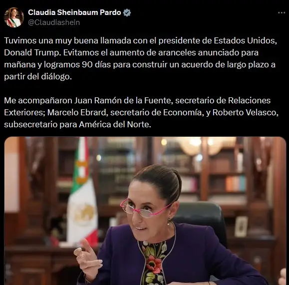 Sheinbaum logra aplazar los aranceles de Estados Unidos a México 
