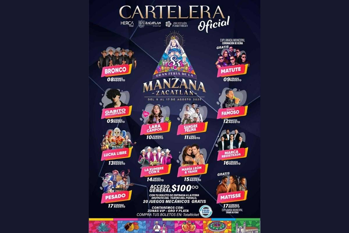Bronco, Gabito Ballesteros y Pesado en la Feria de la Manzana de Zacatlán 2025: fechas, boletos y horarios