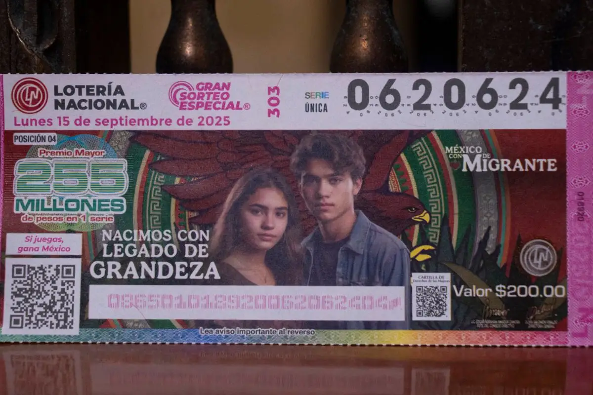 Presentan billete de la Lotería Nacional para el 15 de Septiembre 1 Gran Sorteo del 15 de septiembre: así es el billete