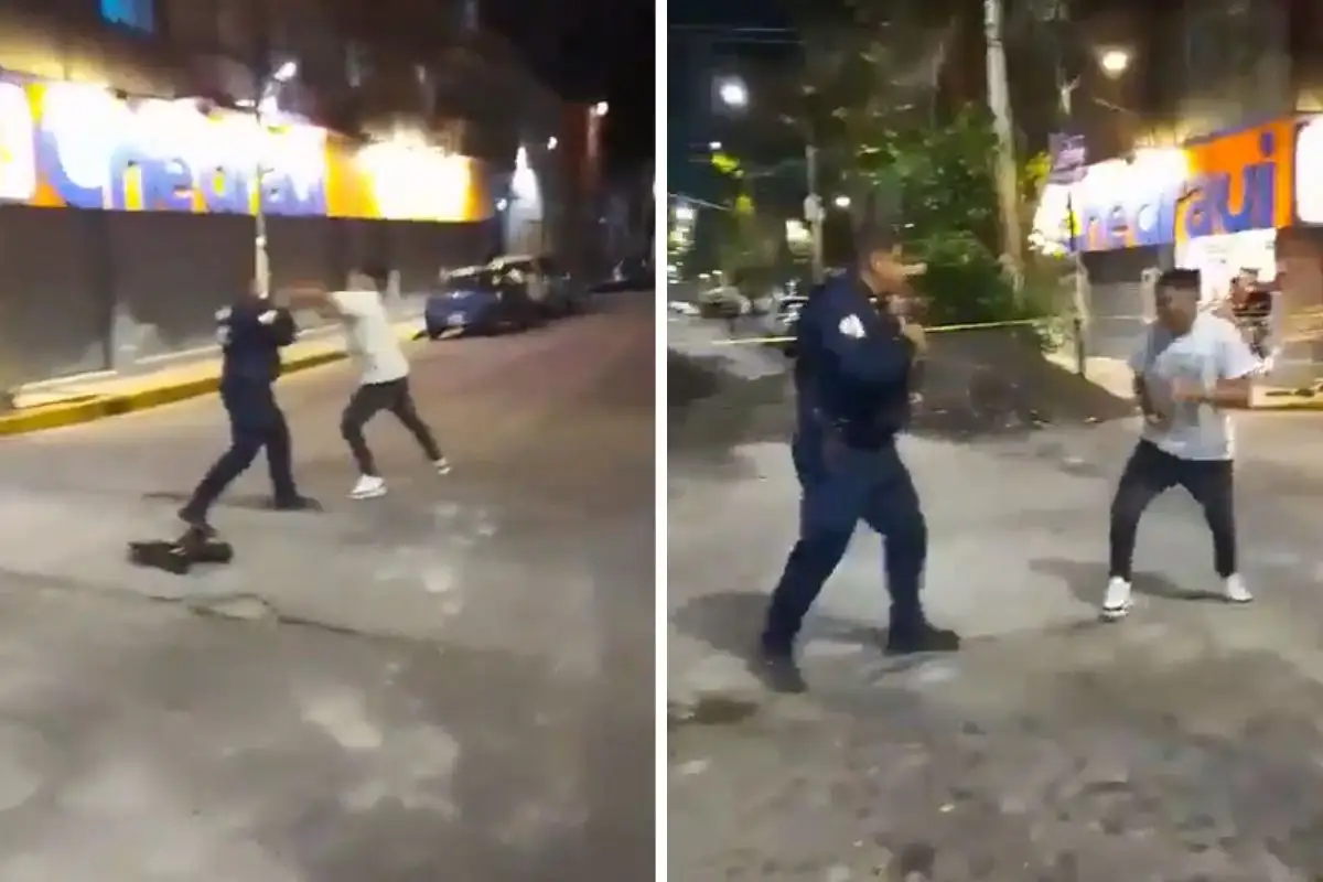 A puño limpio: Así se agarran a golpes policía de la CDMX y motociclista borracho 1 Policía de CDMX y un motociclista se agarran a golpes