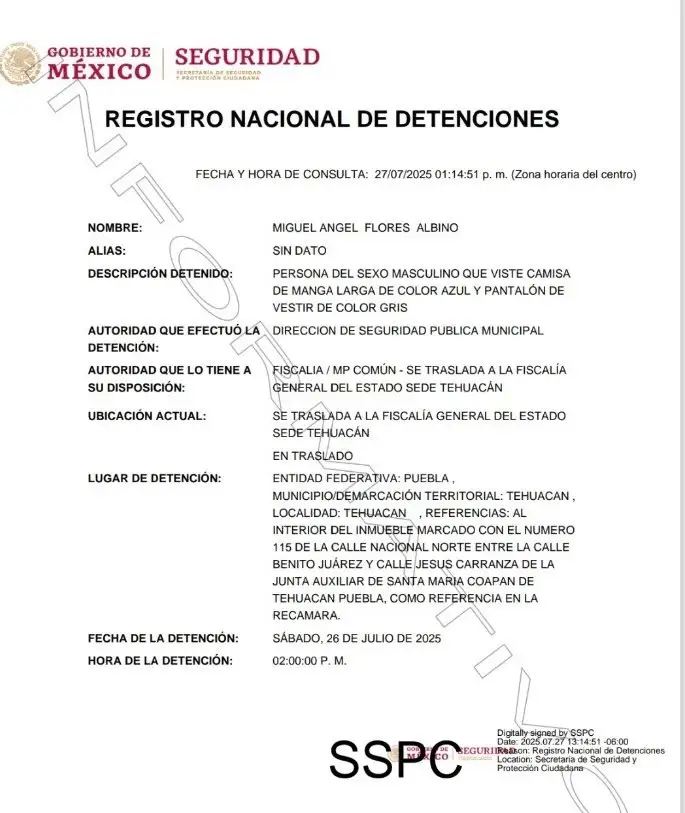 Detienen al presidente auxiliar de Santa María Coapan