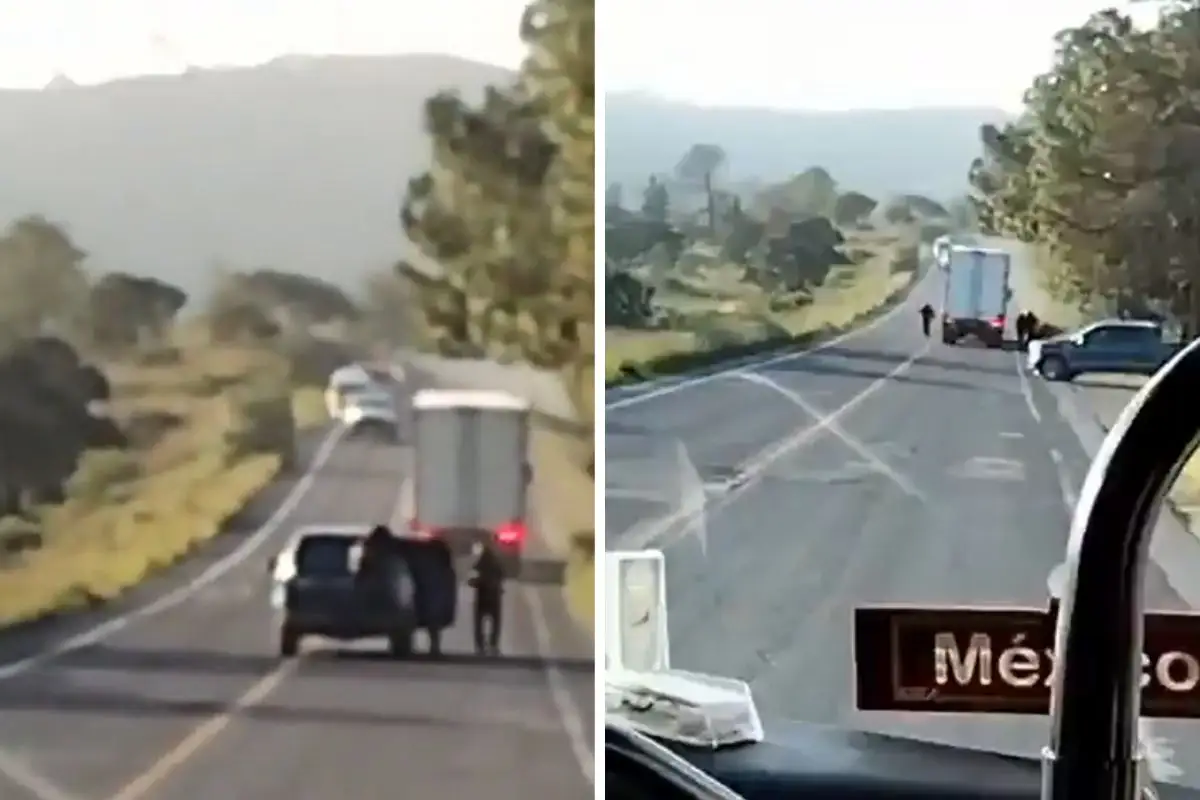 (VIDEO) Roban dos unidades de carga en la carretera federal Azumbilla-El Seco 1 Delincuentes armados roban dos unidades de carga