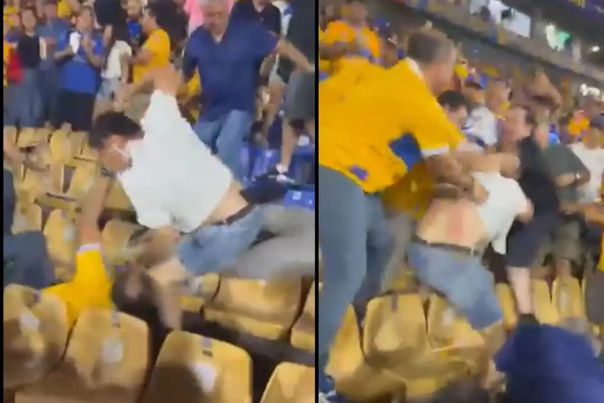 VIDEO: Aficionados protagonizan pelea en el Estadio Universitario durante el América vs Tigres 1 Aficionados protagonizan pelea en el Estadio Universitario durante el América vs Tigres