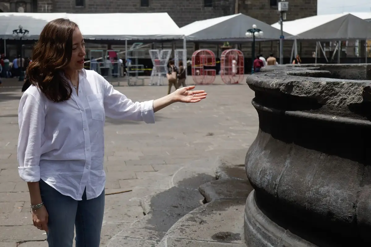 Fuente de San Miguel será restaurada tras manifestación por desaparecidos en Puebla