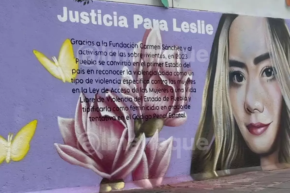 Este es el nuevo mural en honor a las víctimas de violencia ácida en Puebla 4 Mural justicia leslie Puebla 1
