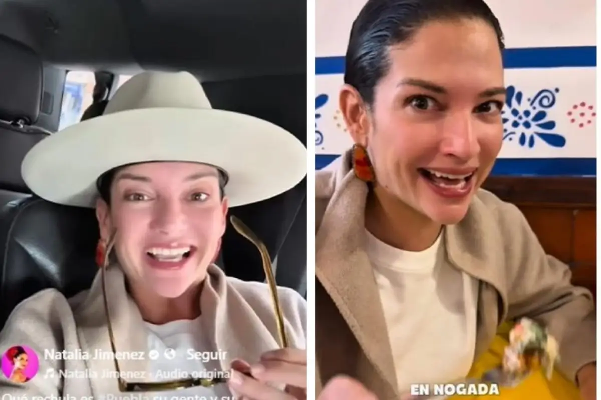 Natalia Jiménez visita Puebla y prueba su primer chile en nogada