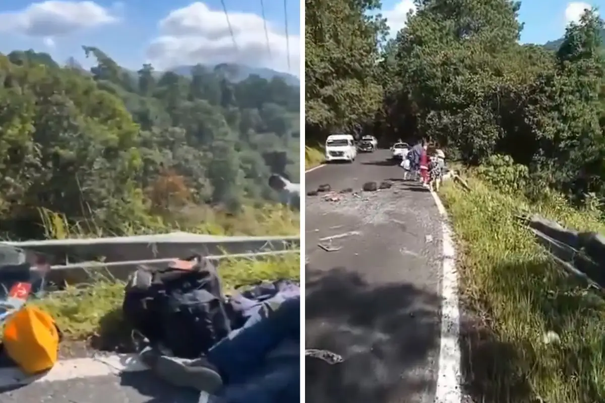 autobús en la México-Tuxpan cayó 