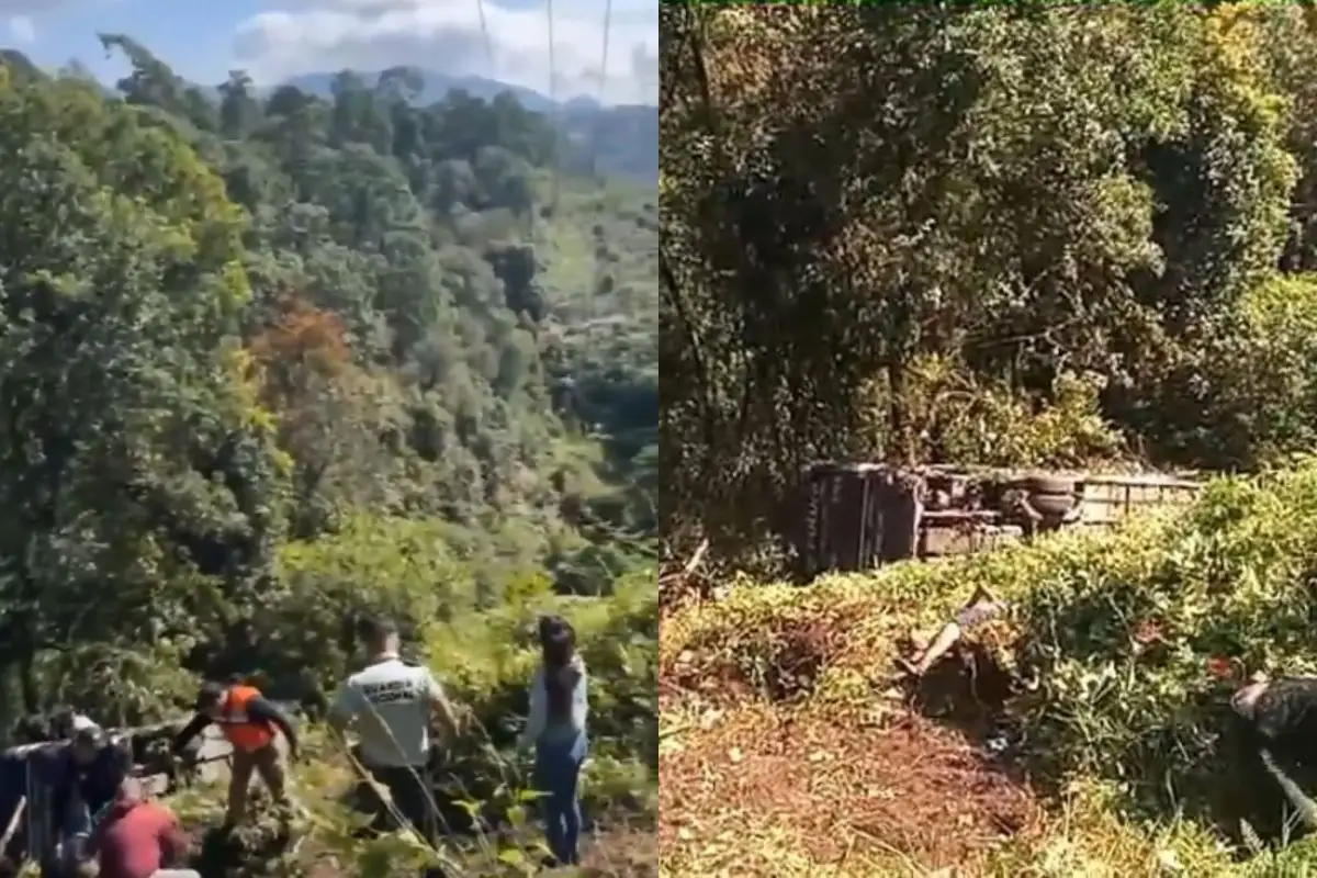 autobús en la México-Tuxpan cayó