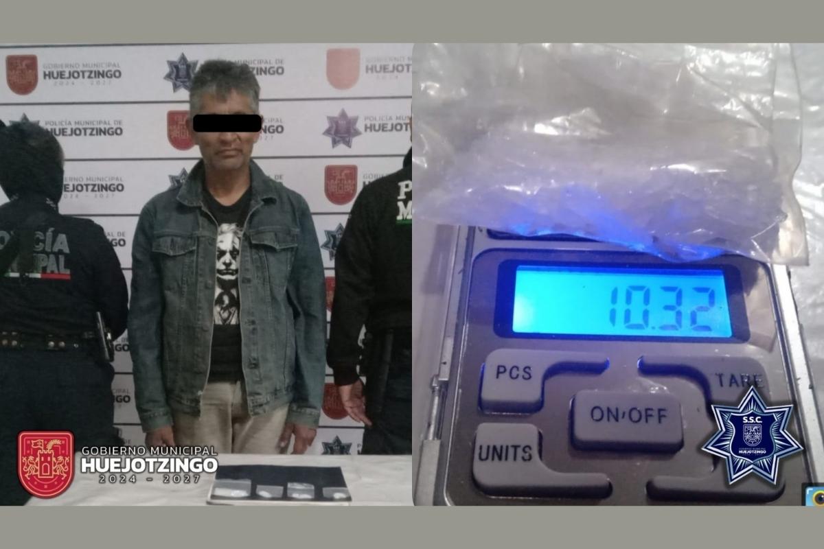 decomisan cristal y marihuana en 3 operativos de la Policía Municipal de Huejotzingo