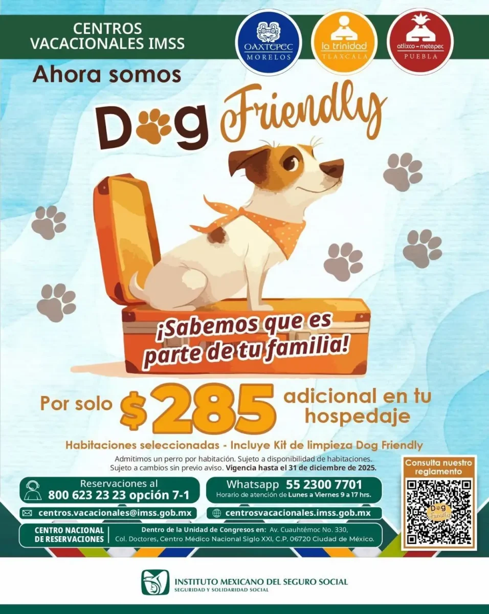 Ya hay hospedaje Dog Friendly en centro vacacional en IMSS-Metepec
