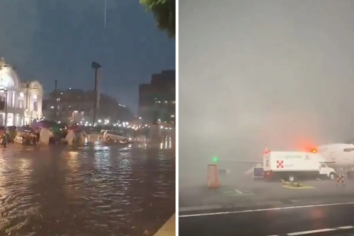(VIDEOS) Inundaciones en CDMX provocan cancelación de vuelos en el AICM 1 Inundaciones en CDMX