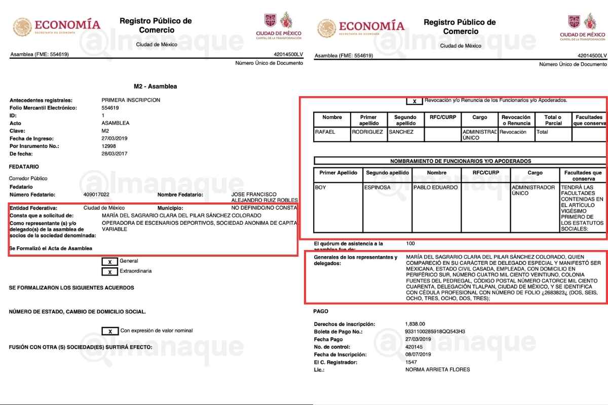 operadora de escenarios deportivos apoderados legales club puebla