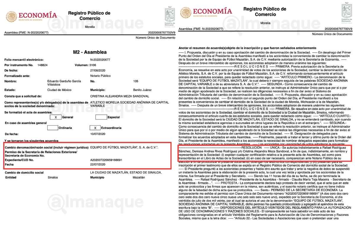 razon social equipo de futbol de mazatlan
