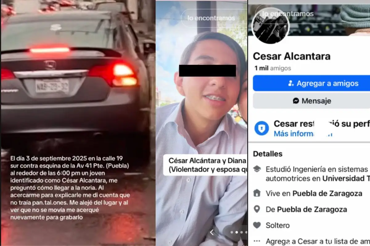 Exhiben a agresor en redes: César Alcántara conduce sin pantalón para acosar a mujeres en Puebla (VIDEO) 1 César Alcántara conduce sin pantalón en Puebla