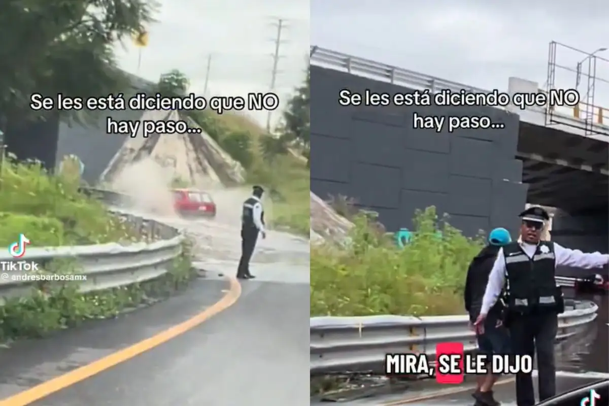 Conductores quedan varados en el Periférico Ecológico tras ignorar cierre por inundación