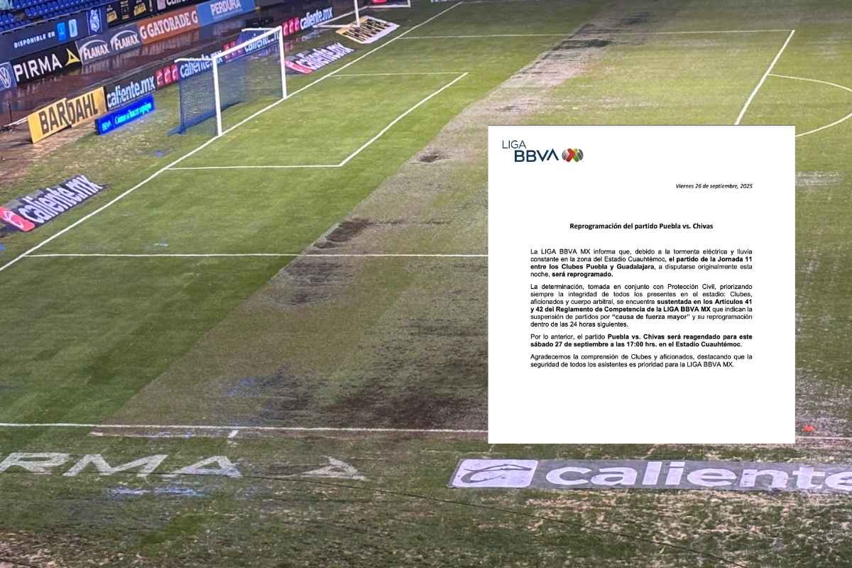 Por lluvia suspenden el Puebla vs Chivas- se juega el sábado en este horario