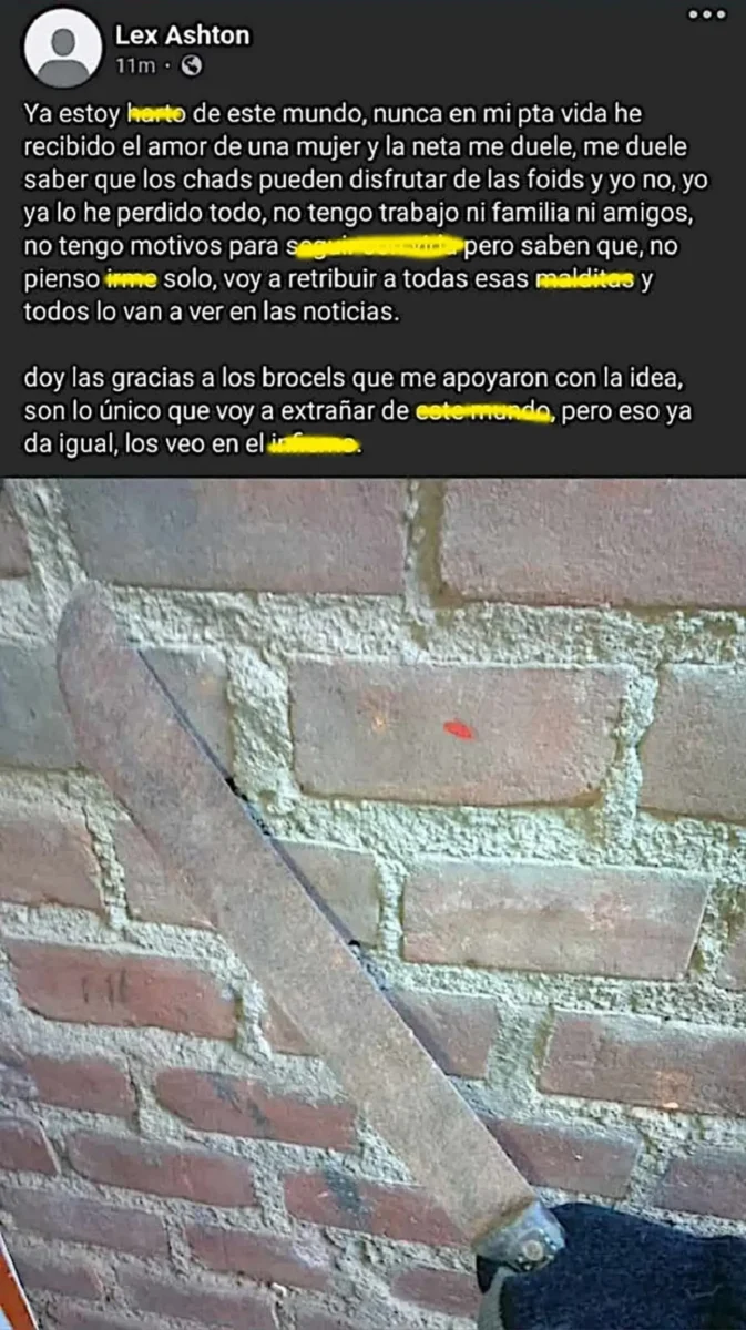 Qué son los incels, grupo relacionado con Lex Ashton, agresor del CCH Sur