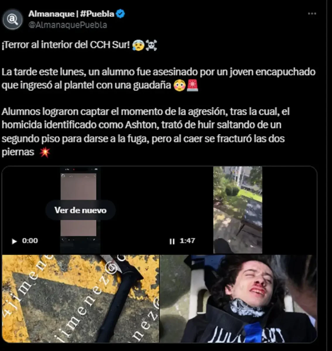 ¡Terror en el CCH Sur! Estudiante es asesinado a puñaladas; agresor se arroja de un edificio (VIDEO) 2 Terror en el CCH Sur! Estudiante es asesinado a puñaladas