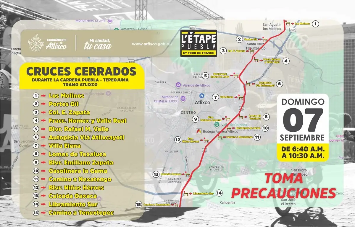 ¿Por qué habrá calles cerradas en Puebla este domingo?