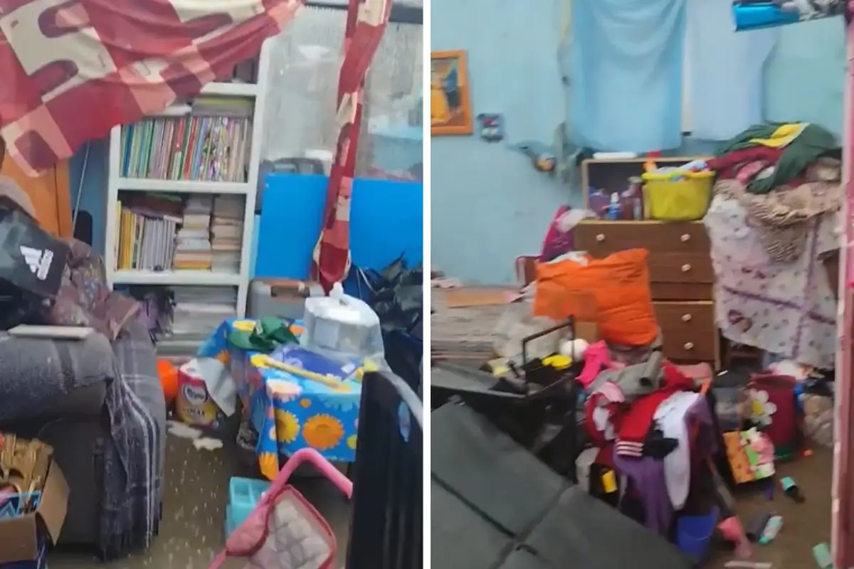 Lluvia desprende techo de una casa en Xochimehuacan