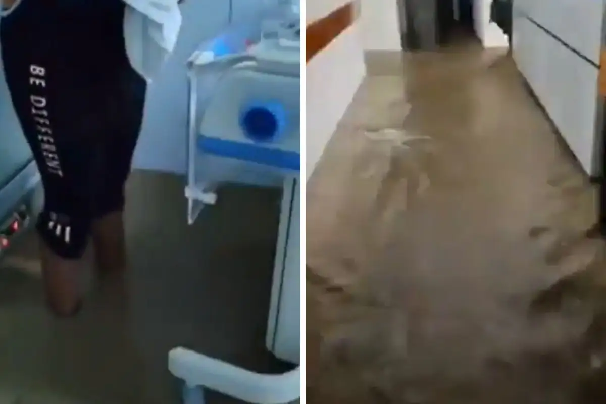 (VIDEO) Así se inundó el IMSS-Bienestar de Xicotepec por las fuertes lluvias