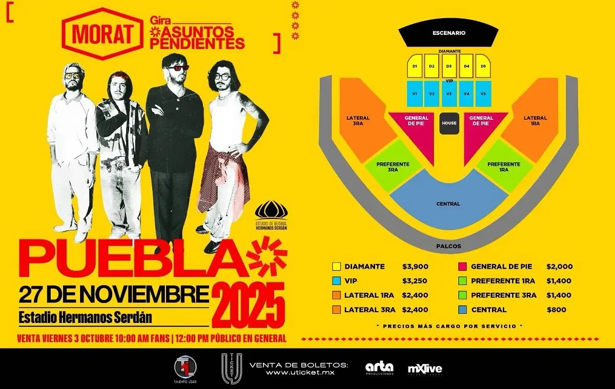 Estos son los precios de los boletos para Morat en Puebla
