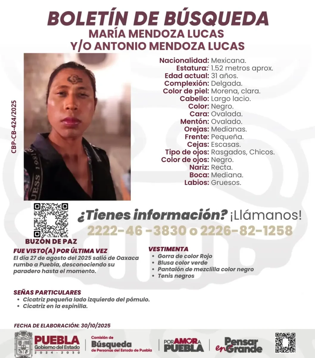 Desaparece activista trans María Mendoza Lucas en Puebla