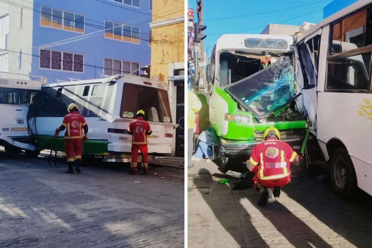 Choque entre rutas 68 y 44 deja nueve lesionados en el Centro de Puebla 1 Choque entre rutas 68 y 44 deja nueve lesionados en el Centro de Puebla