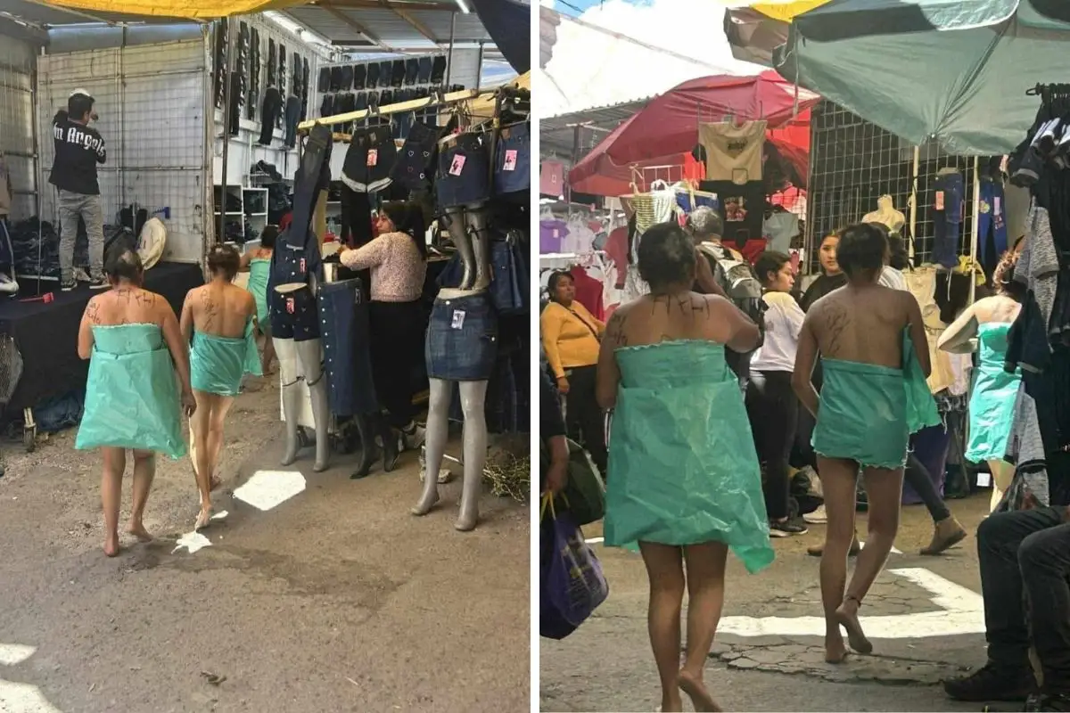 Desnudaron a tres mujeres por robar en tianguis de Texmelucan