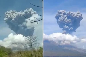 Así se ve la erupción del volcán Lewotobi Laki-Laki
