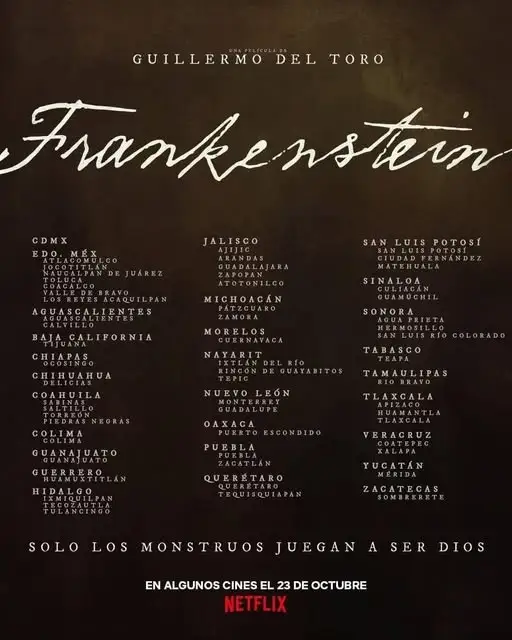 ¿Cuándo podrás ver Frankenstein de Guillermo del Toro en Puebla?