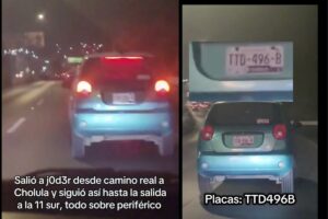 Graban a presunto montachoques en el Periférico de Puebla  