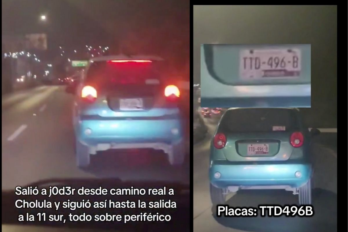 Graban a presunto montachoques en el Periférico de Puebla  