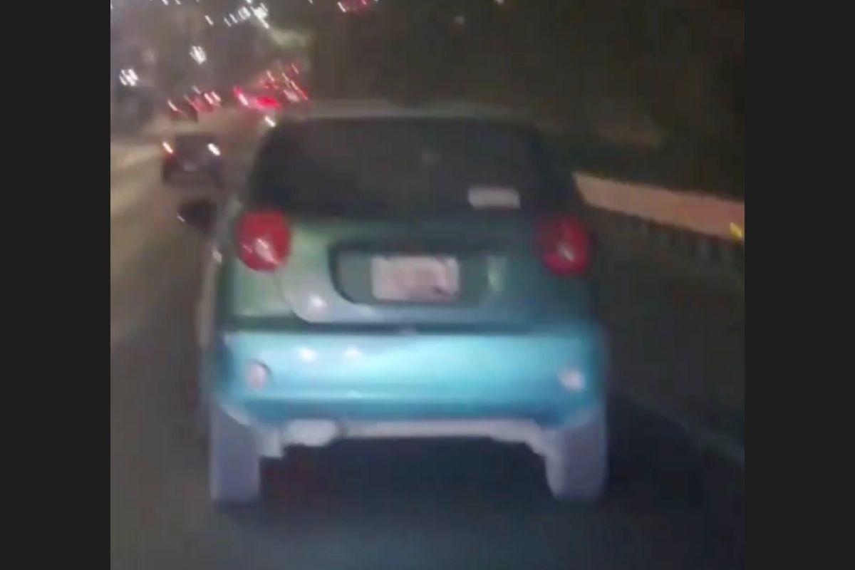 Graban a presunto montachoques en el Periférico de Puebla  