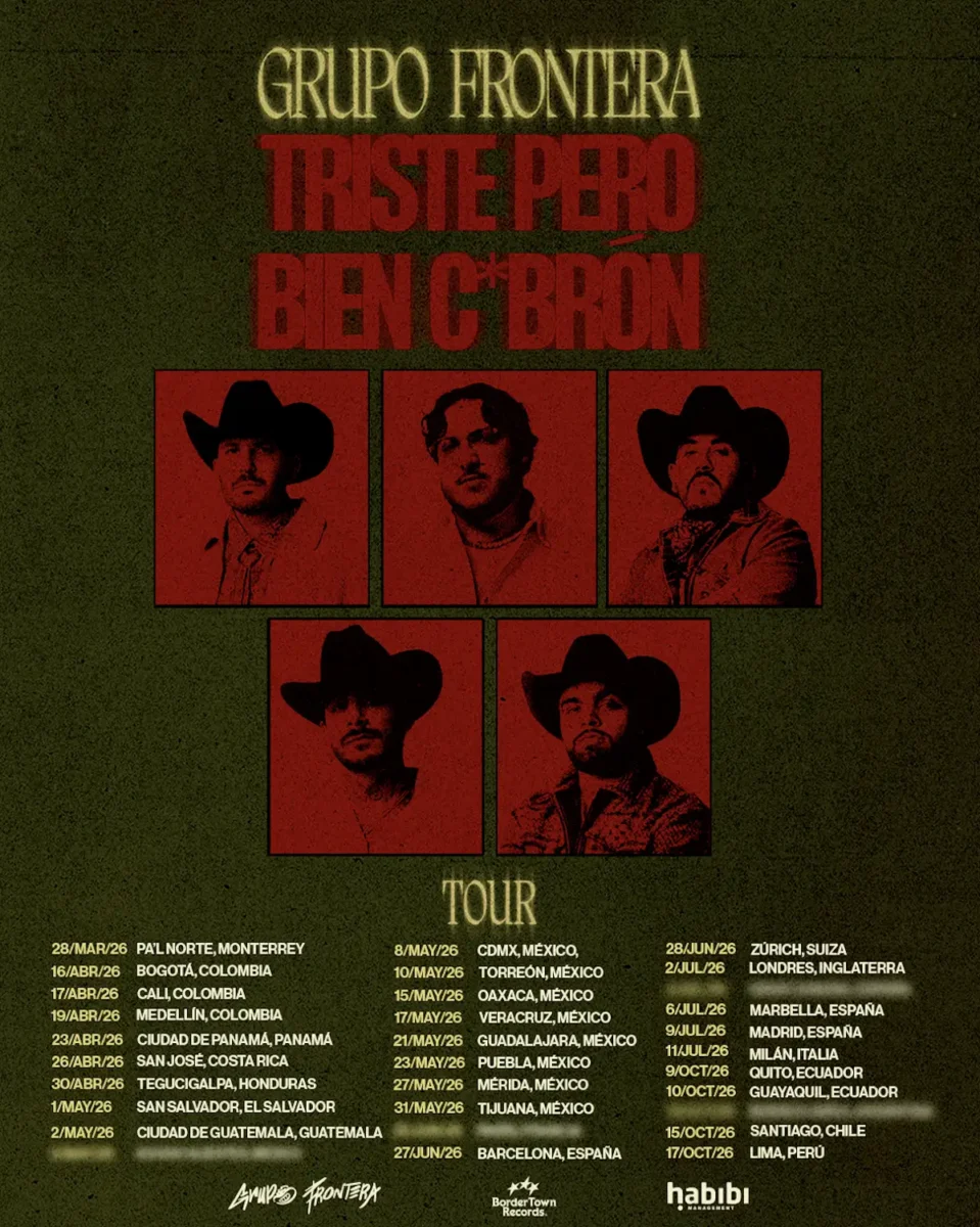 Grupo Frontera regresa a Puebla con su “Triste Pero Bien Cbrón Tour 2026”