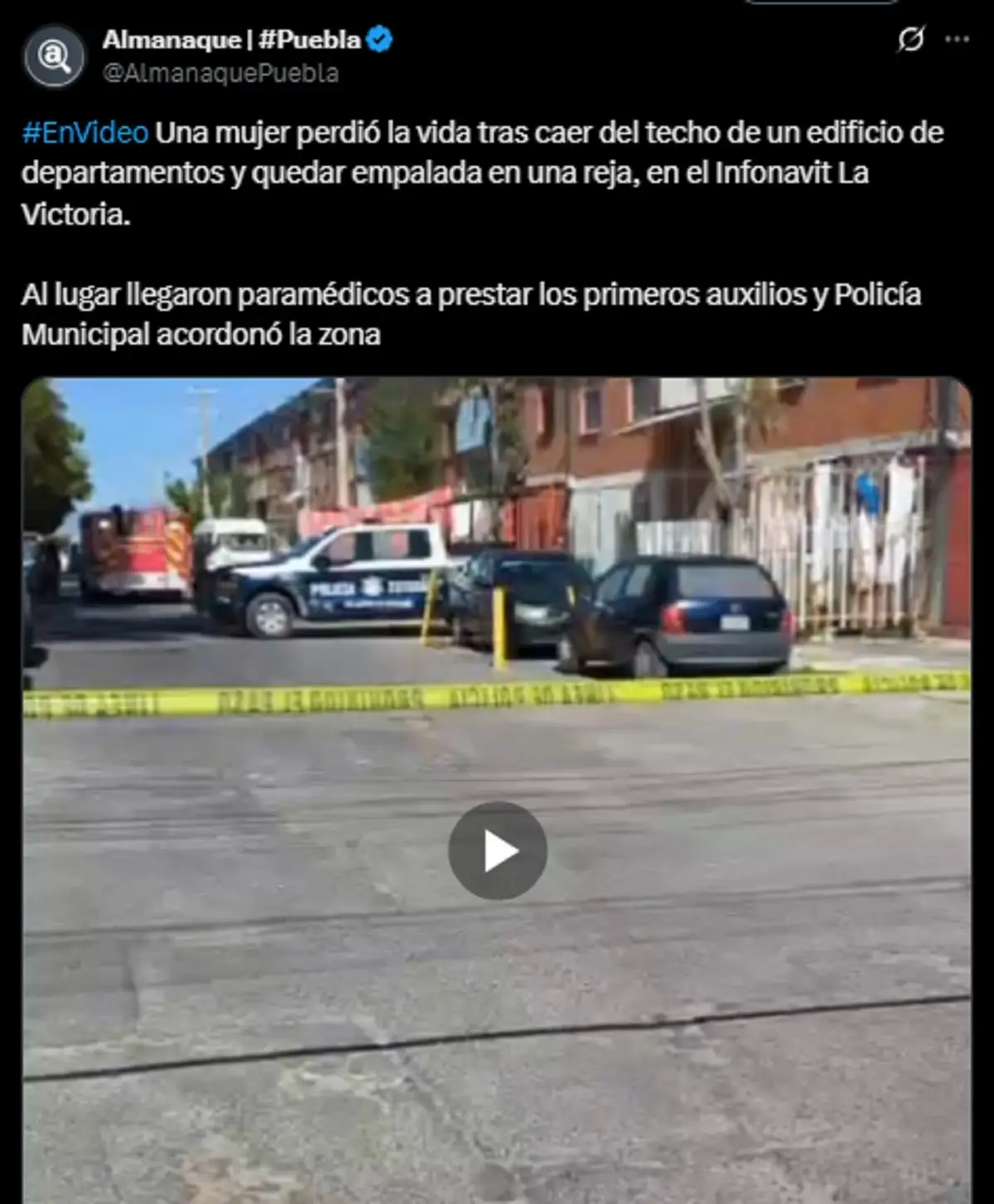 Mujer fallece tras caer de la terraza y quedar empalada en una reja en Infonavit La Victoria